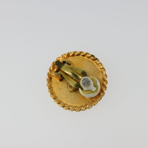 CHANEL Earring metal Gold Tone CC Auth 183500V