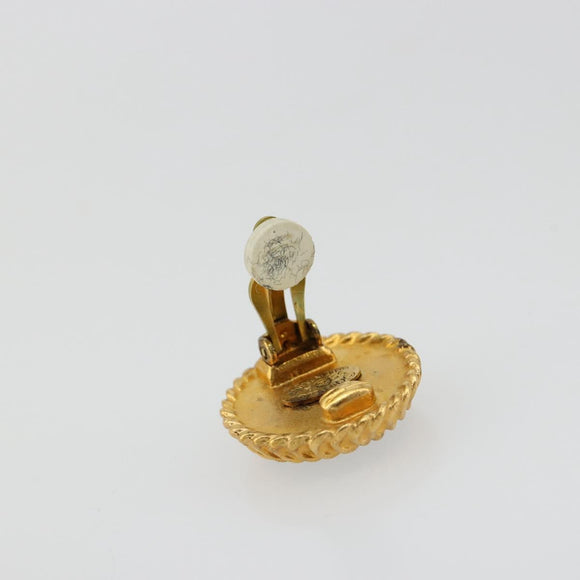 CHANEL Earring metal Gold Tone CC Auth 183500V