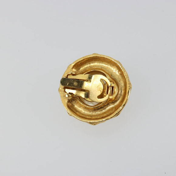 CHANEL Earring metal Gold Tone CC Auth 183501