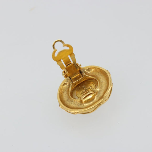 CHANEL Earring metal Gold Tone CC Auth 183501