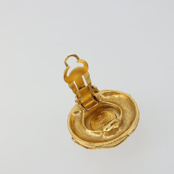 CHANEL Earring metal Gold Tone CC Auth 183501