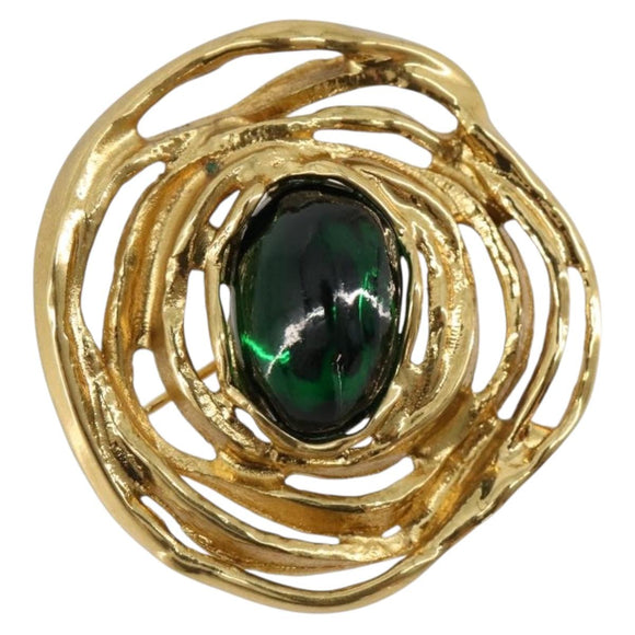 SAINT LAURENT Brooch metal Gold Tone Auth 183502V
