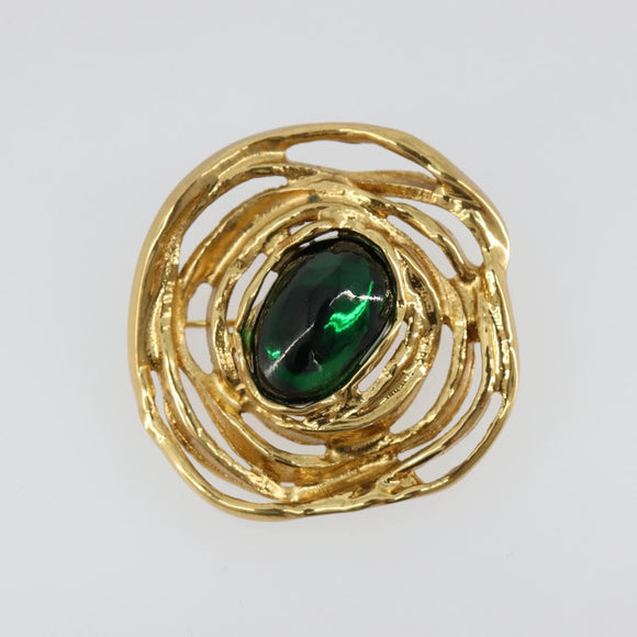 SAINT LAURENT Brooch metal Gold Tone Auth 183502V