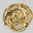SAINT LAURENT Brooch metal Gold Tone Auth 183502V-7