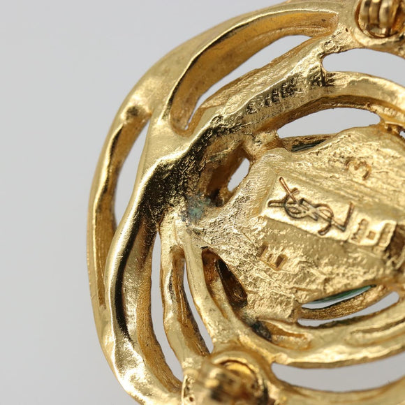 SAINT LAURENT Brooch metal Gold Tone Auth 183502V