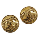 CHANEL Earring metal Gold Tone CC Auth 183503V-1