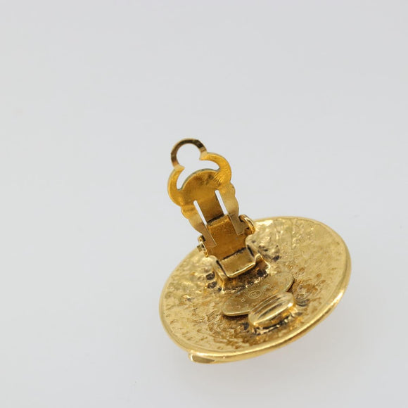 CHANEL Earring metal Gold Tone CC Auth 183503V