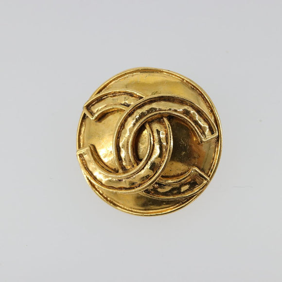 CHANEL Earring metal Gold Tone CC Auth 183503V