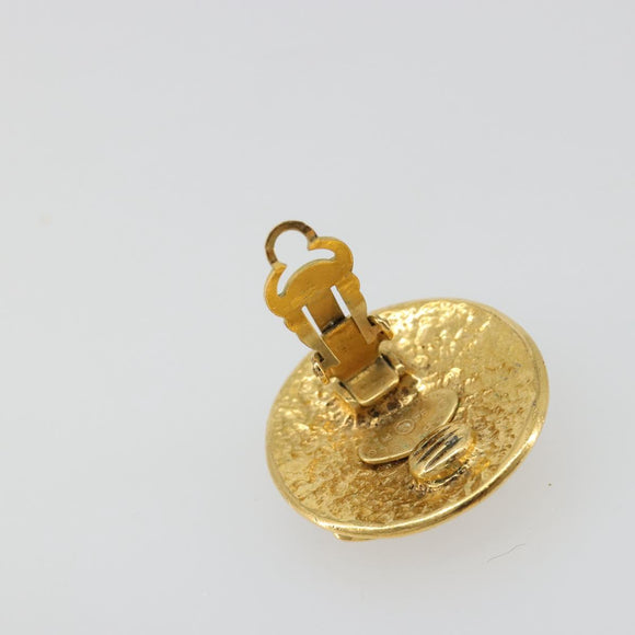 CHANEL Earring metal Gold Tone CC Auth 183503V