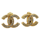 CHANEL Earring metal Gold Tone CC Auth 183505-1