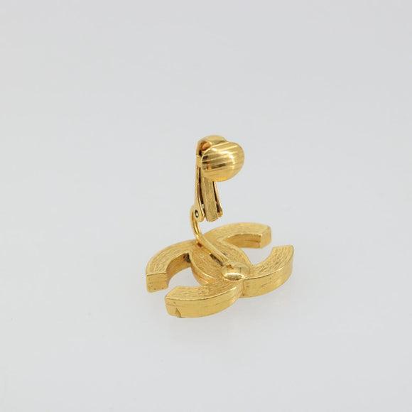 CHANEL Earring metal Gold Tone CC Auth 183505
