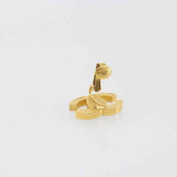 CHANEL Earring metal Gold Tone CC Auth 183505