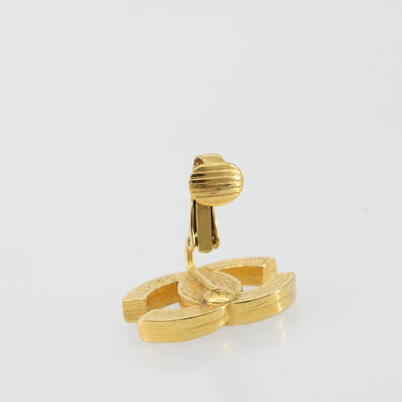 CHANEL Earring metal Gold Tone CC Auth 183505