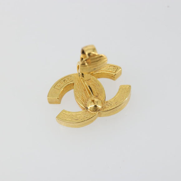 CHANEL Earring metal Gold Tone CC Auth 183505