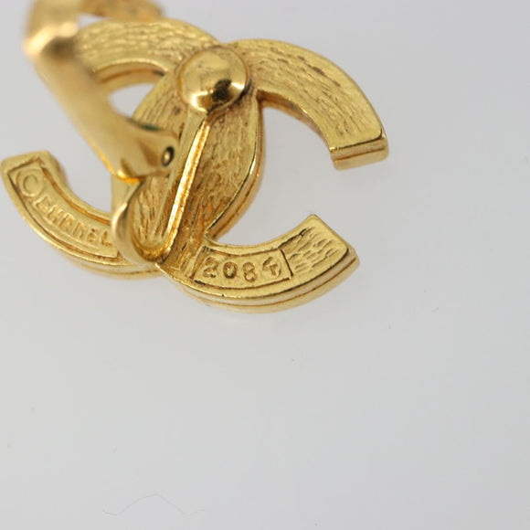 CHANEL Earring metal Gold Tone CC Auth 183505