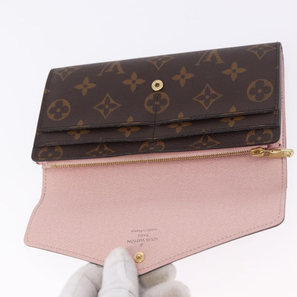 LOUIS VUITTON Portefeuille Sarah Long Wallet Rose Valerine M62235 Auth 183508M
