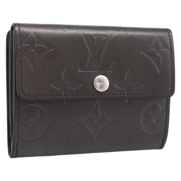 LOUIS VUITTON Monogram Mat Ludlow Coin Purse Noir M65122 LV Auth 183510A