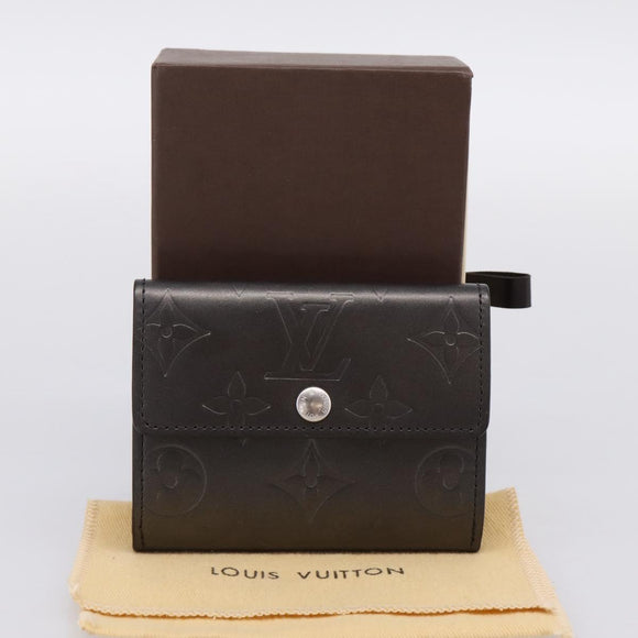 LOUIS VUITTON Monogram Mat Ludlow Coin Purse Noir M65122 LV Auth 183510A