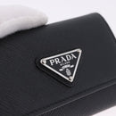 PRADA Safifano Leather Key Case Leather Black Auth 183512A-17
