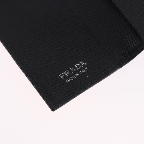 PRADA Safifano Leather Key Case Leather Black Auth 183512A