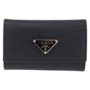PRADA Safifano Leather Key Case Leather Black Auth 183512A-13