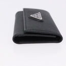 PRADA Safifano Leather Key Case Leather Black Auth 183512A-3