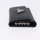 PRADA Safifano Leather Key Case Leather Black Auth 183512A-4