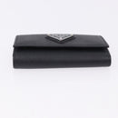 PRADA Safifano Leather Key Case Leather Black Auth 183512A-6