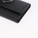 PRADA Safifano Leather Key Case Leather Black Auth 183512A-14