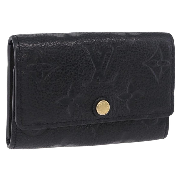 LOUIS VUITTON Monogram Empreinte Multicles 6 Key Case Black M64421 Auth 183514A