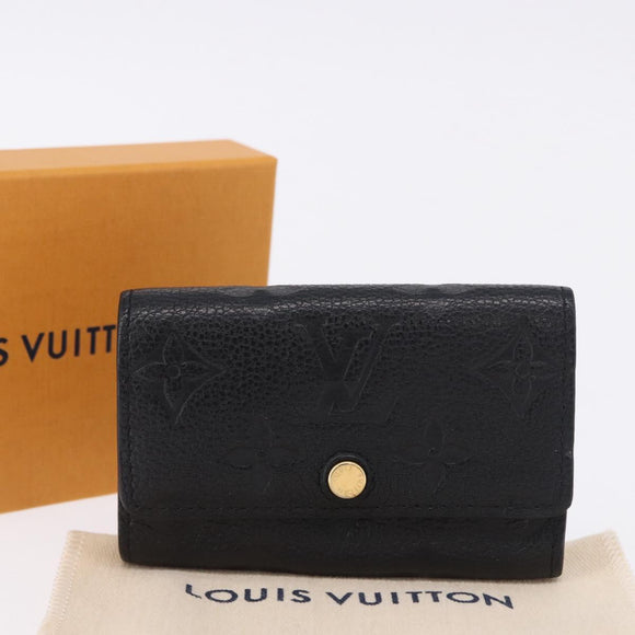 LOUIS VUITTON Monogram Empreinte Multicles 6 Key Case Black M64421 Auth 183514A