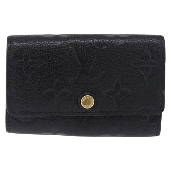 LOUIS VUITTON Monogram Empreinte Multicles 6 Key Case Black M64421 Auth 183514A