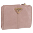 PRADA Bifold Wallet Leather Pink Auth 183515A-1
