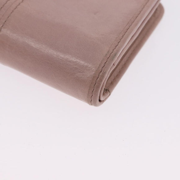 PRADA Bifold Wallet Leather Pink Auth 183515A