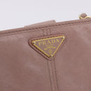 PRADA Bifold Wallet Leather Pink Auth 183515A-12