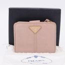 PRADA Bifold Wallet Leather Pink Auth 183515A-21