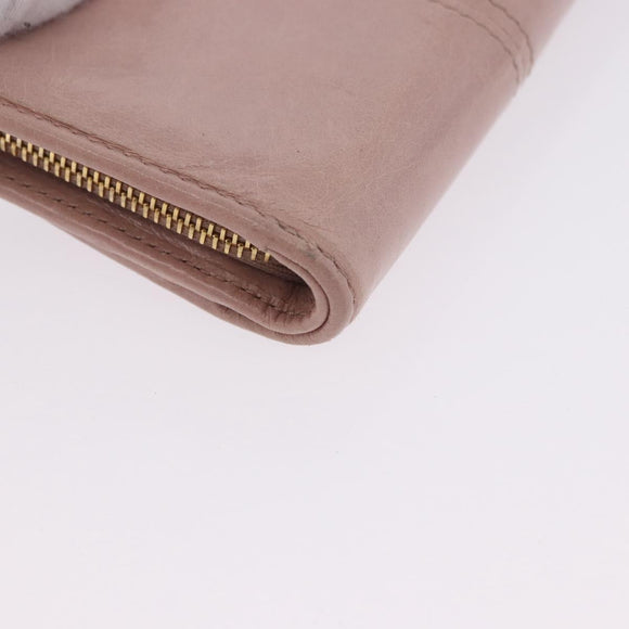 PRADA Bifold Wallet Leather Pink Auth 183515A