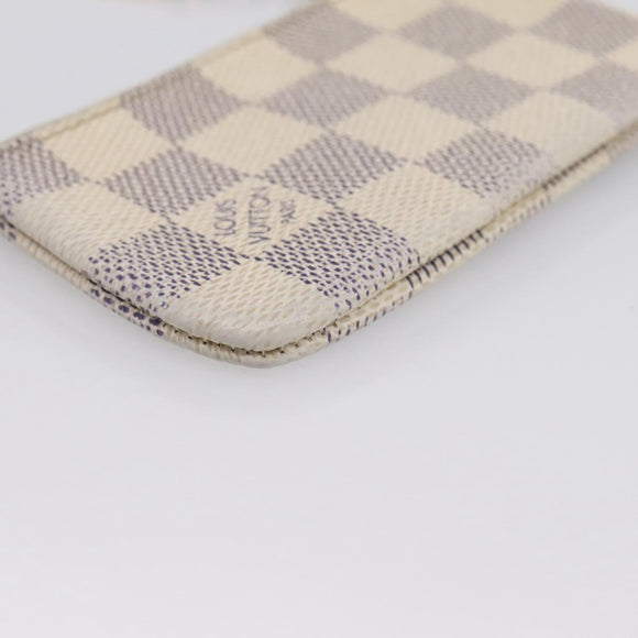 LOUIS VUITTON Damier Azur Pochette Cles Coin Purse N62659 LV Auth 183517