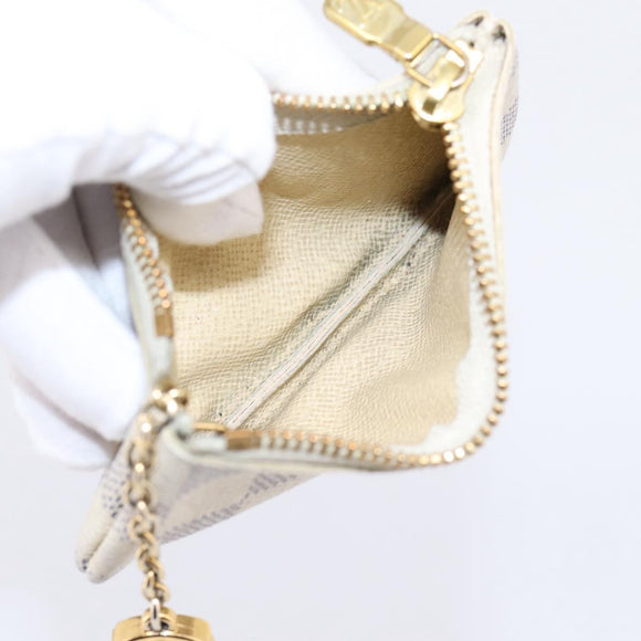 LOUIS VUITTON Damier Azur Pochette Cles Coin Purse N62659 LV Auth 183517