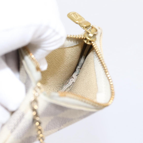 LOUIS VUITTON Damier Azur Pochette Cles Coin Purse N62659 LV Auth 183517