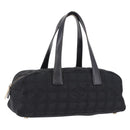 CHANEL New Travel Line Tote Bag Canvas Black Gold CC Auth 183560-1