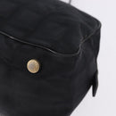 CHANEL New Travel Line Tote Bag Canvas Black Gold CC Auth 183560-14