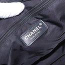 CHANEL New Travel Line Tote Bag Canvas Black Gold CC Auth 183560-17