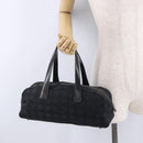CHANEL New Travel Line Tote Bag Canvas Black Gold CC Auth 183560-22
