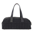 CHANEL New Travel Line Tote Bag Canvas Black Gold CC Auth 183560-2