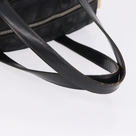 CHANEL New Travel Line Tote Bag Canvas Black Gold CC Auth 183560