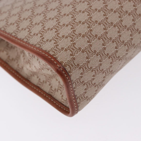 CELINE Macadam Clutch Bag PVC Beige Gold Auth 183561A