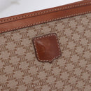 CELINE Macadam Clutch Bag PVC Beige Gold Auth 183561A-17