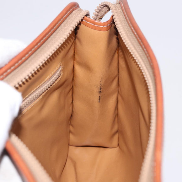 CELINE Macadam Clutch Bag PVC Beige Gold Auth 183561A