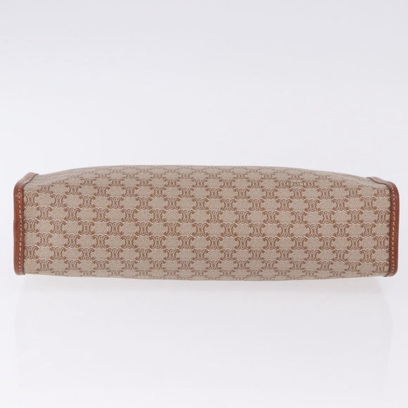 CELINE Macadam Clutch Bag PVC Beige Gold Auth 183561A